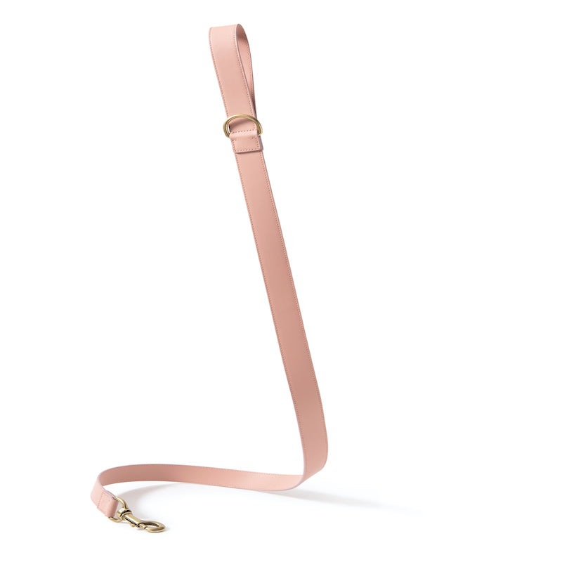 Leather leash Poldo rosa