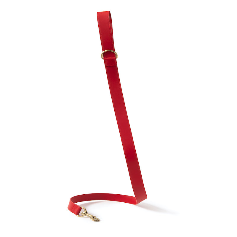 Leather leash Poldo rojo