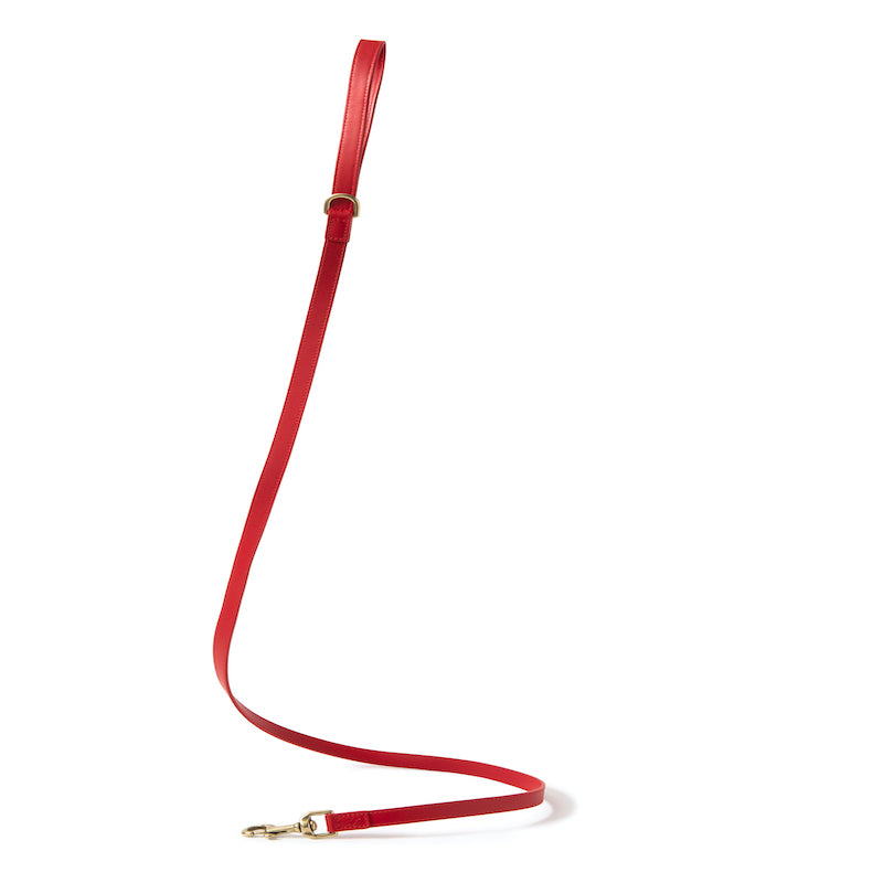 Leather leash Poldo rojo