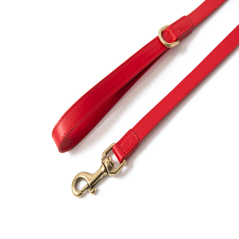 Leather leash Poldo rojo