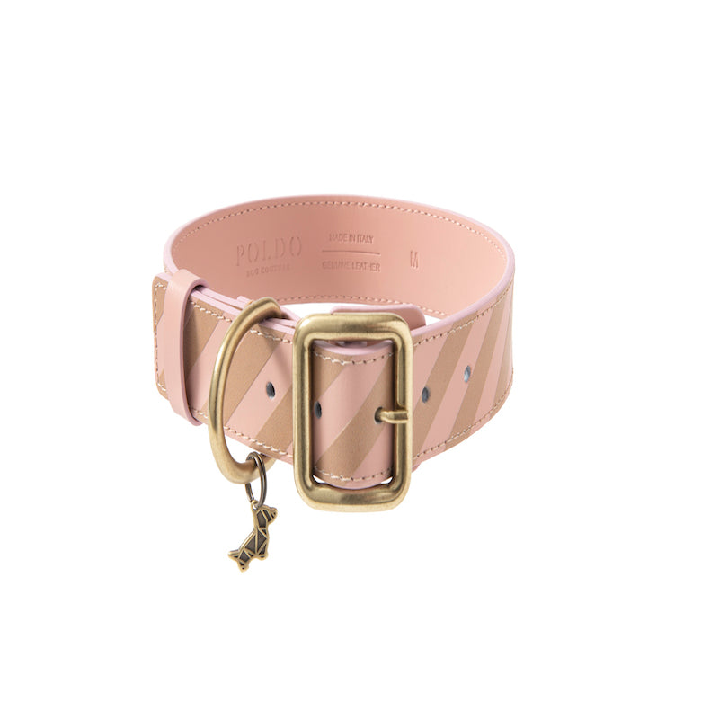 Striped collar Poldo rosa