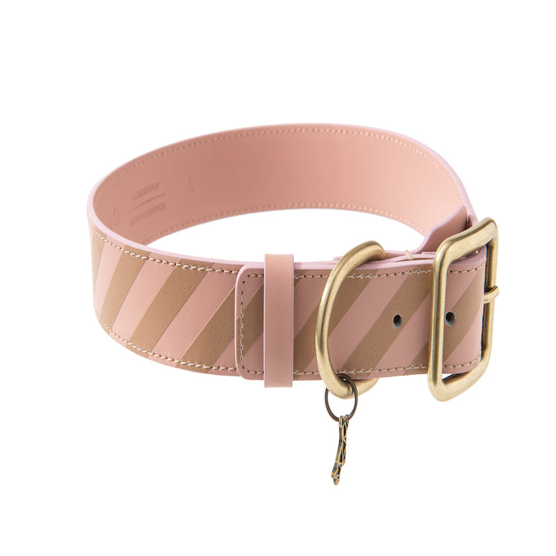 Striped collar Poldo rosa