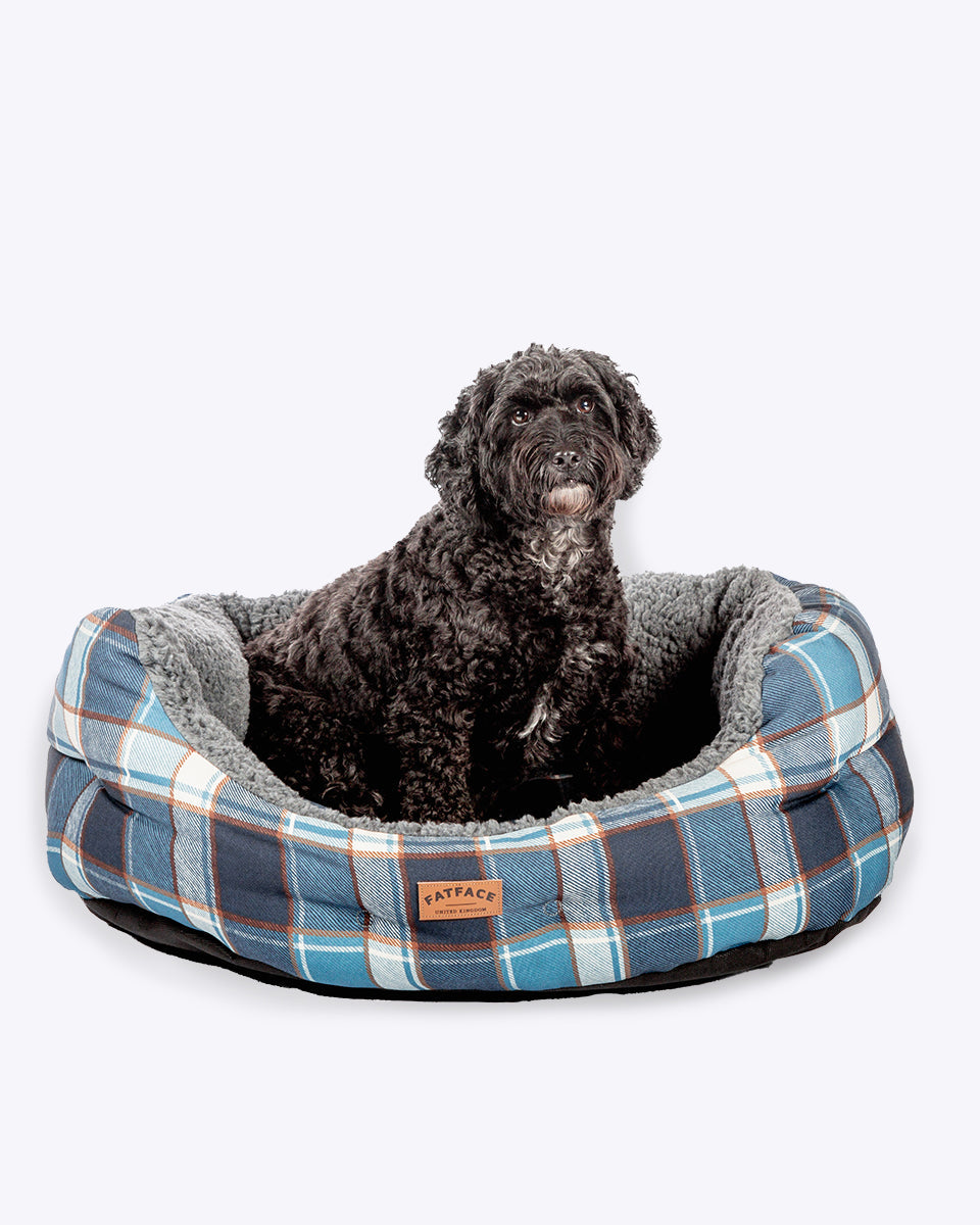Cama FatFace Fleece Check Deluxe Slumber Bed Danish