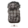 Checked Parka Dog Coat with Hood