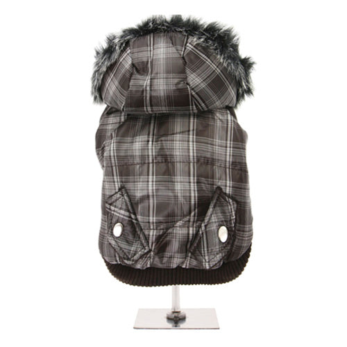 Abrigo para perro Checked Parka con capucha