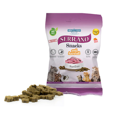 Snacks para Gato Serrano de Sardina Antibolas de Pelo