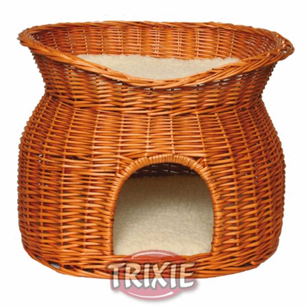 Cueva Mimbre con Cama Superior Trixie
