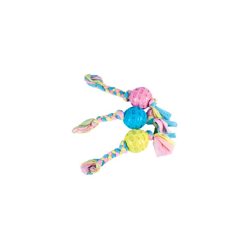 Pelota para perro con cuerda de trapillo