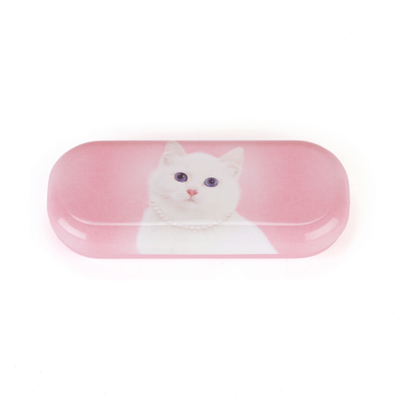 funda gafas gato blanco