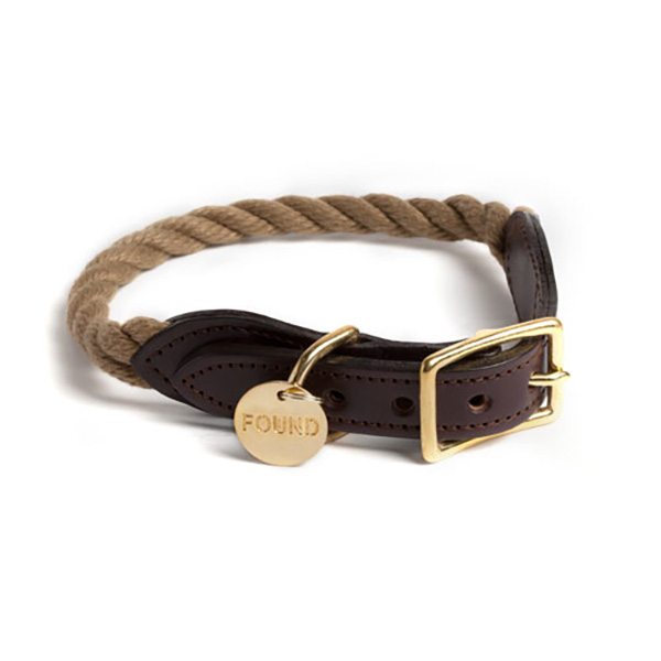 Collar de soga y cuero Found My Animal
