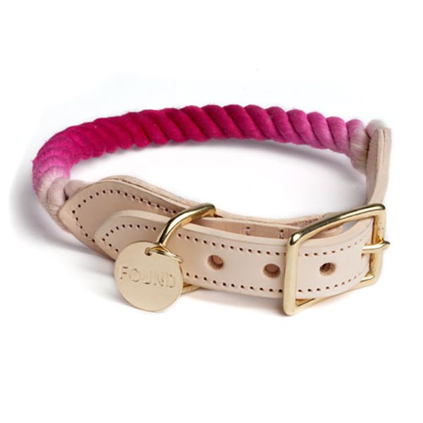 Collar de soga y cuero de color degradado Found My Animal