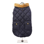 Navy Blue Quilted Dog Coat