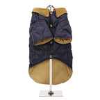 Navy Blue Quilted Dog Coat