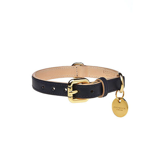 Collar para Perro de Cuero Azul Navy