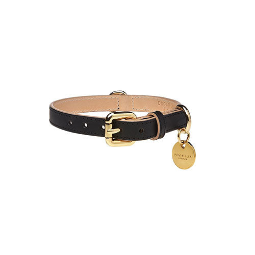 Collar para Perro de Cuero Negro