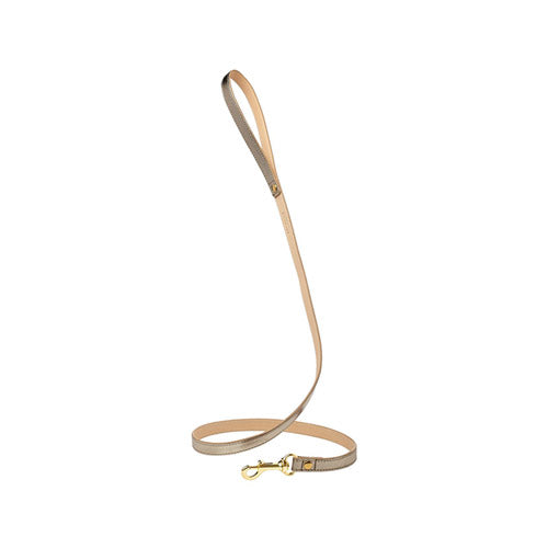 Correa para Perro de Cuero Bronce Metallic