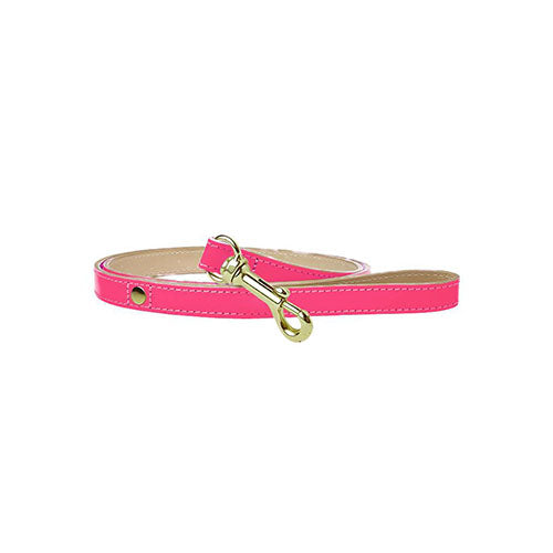 Correa para Perro de Cuero Rosa Neón