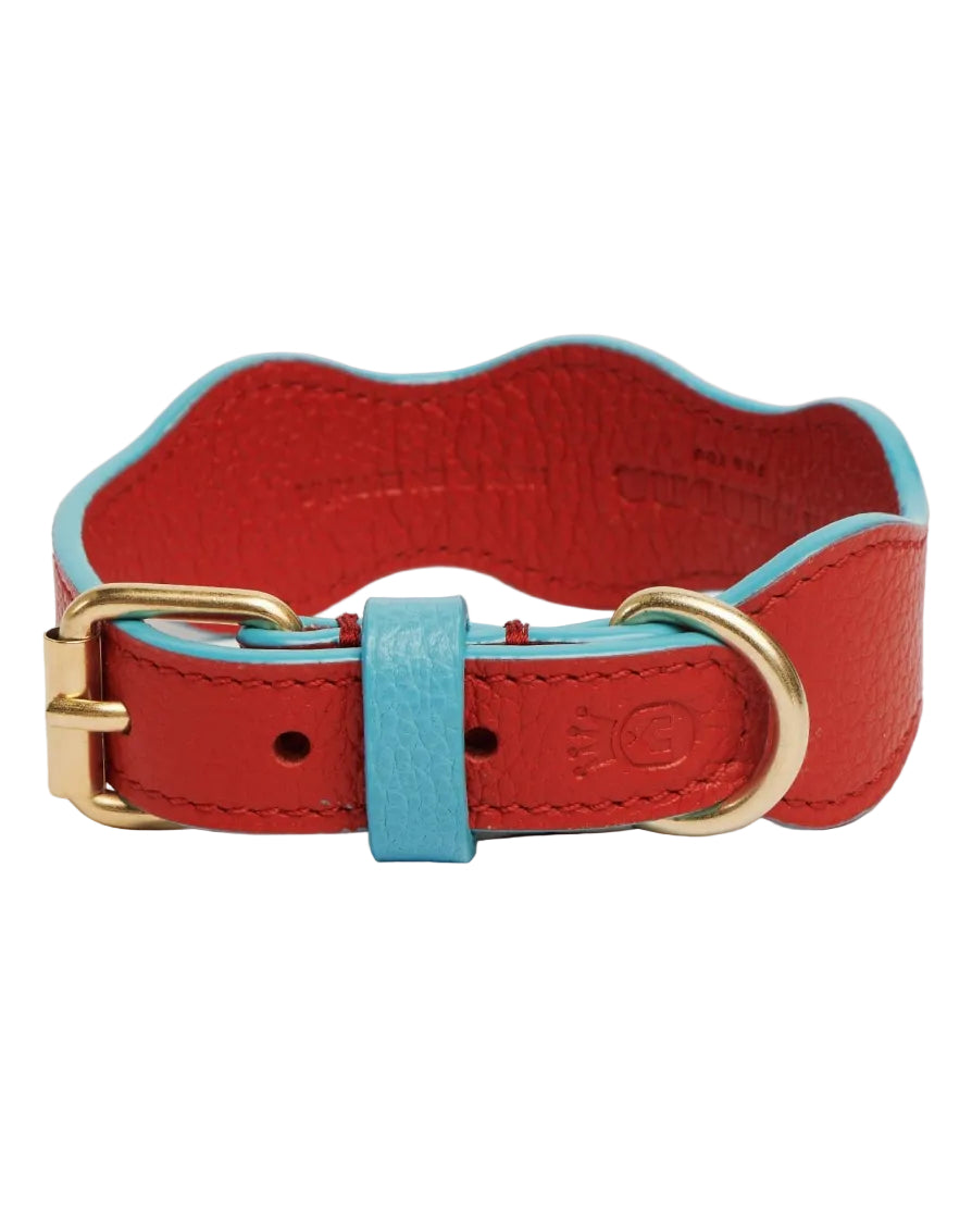 Collar The Wigglers en Tonos rojo y celeste