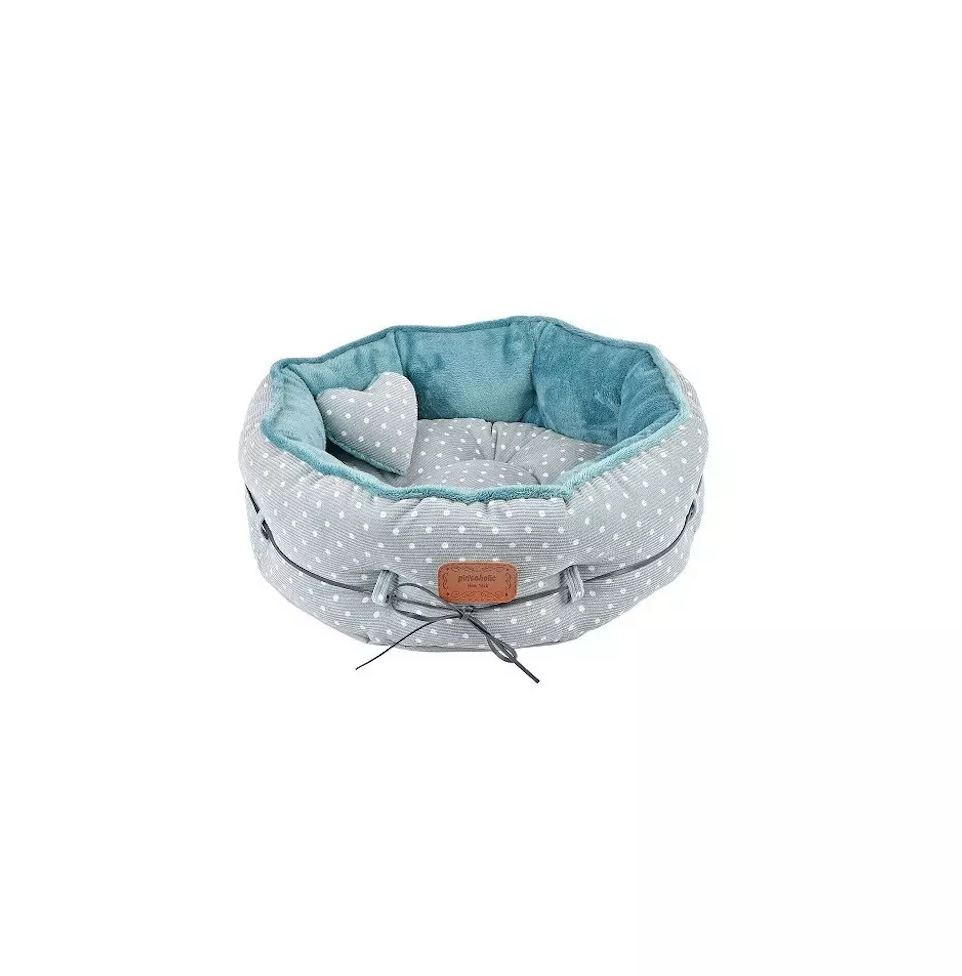 Cama Redonda para Perro Lunares Pinkaholic Azul