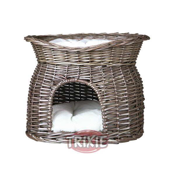 Cueva Mimbre con Cama Superior Trixie