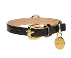 Collar para Perro de Cuero Negro Patente