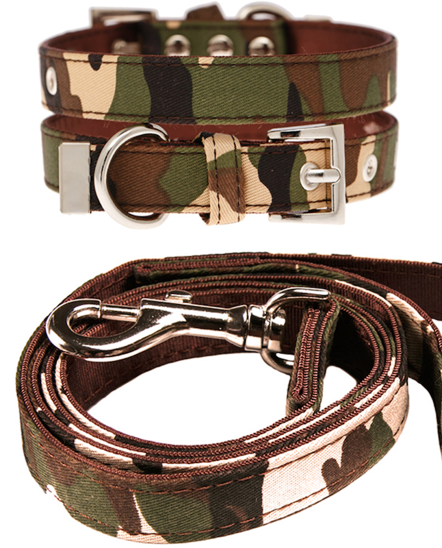 Set Collar y Correa para perro Camuflaje