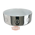 Comedero Cerámico Plata/Blco Trixie
