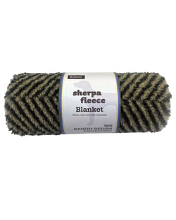 Green Herringbone Danish Sherpa Fleece Blanket