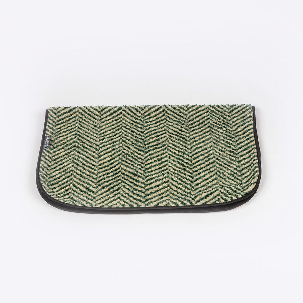 Green Herringbone Danish Sherpa Fleece Blanket