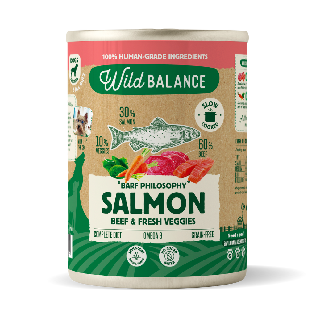 Lata de salmón para perros