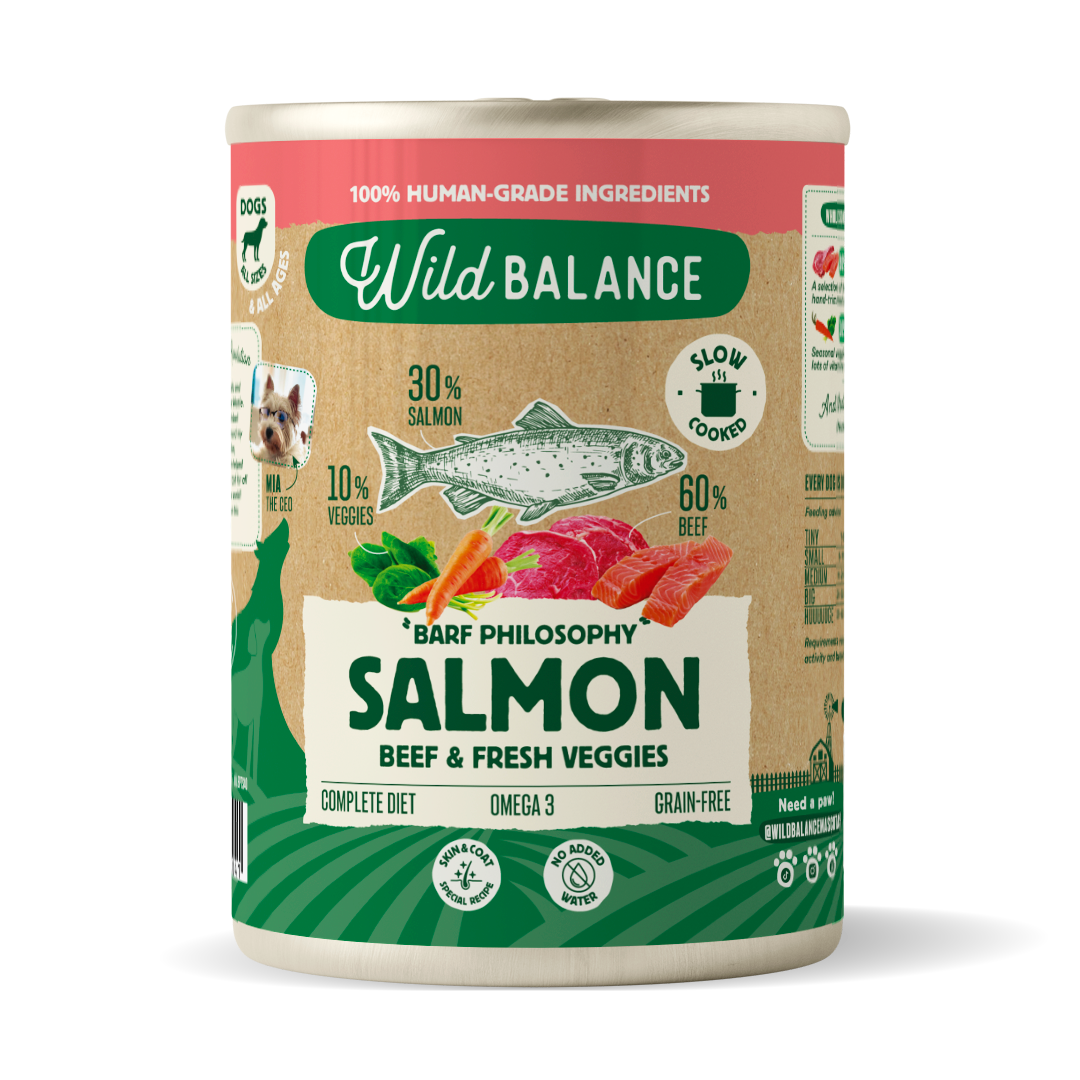 Lata de salmón para perros