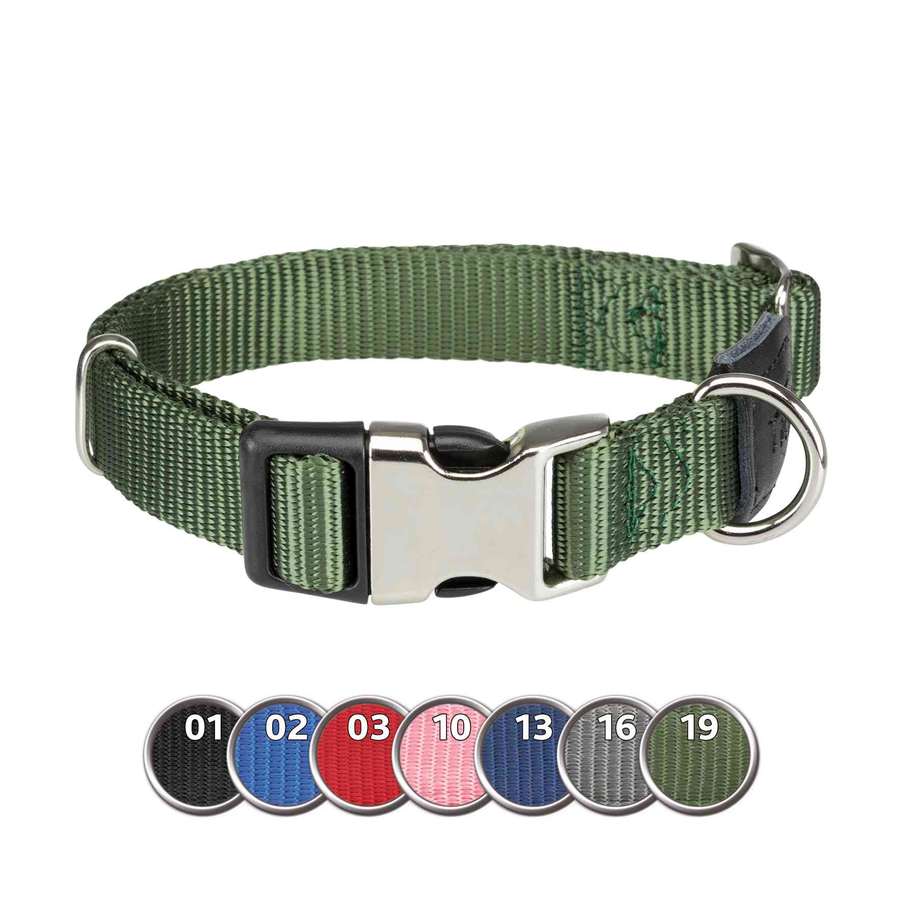 Premium Collar With Leather Applique And Metal Clasp