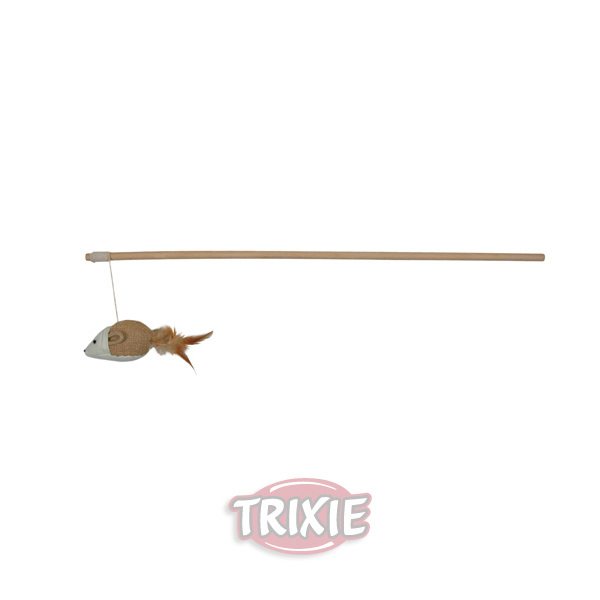 Varita Juego, Madera, Yute, Ratón con plumas Trixie