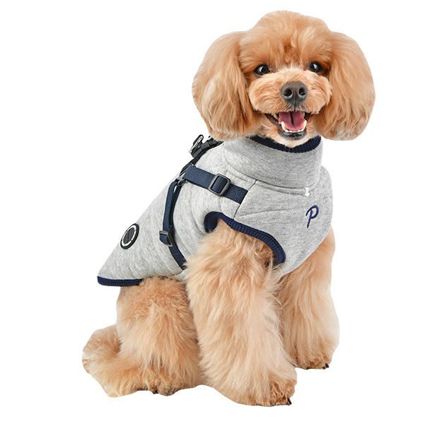Abrigo con arnés incluido Mischief Puppia GRIS XL