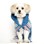 Albornoz para perro Peggy Azul/Rayas