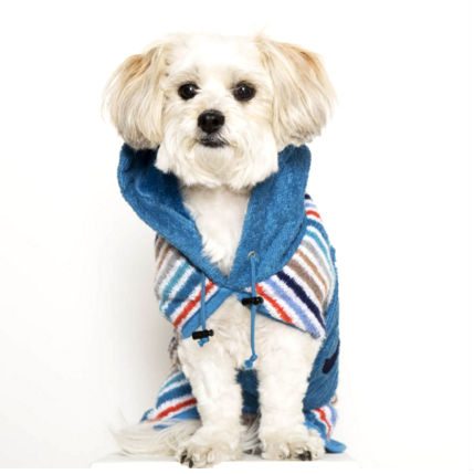 Albornoz para perro Peggy Azul/Rayas