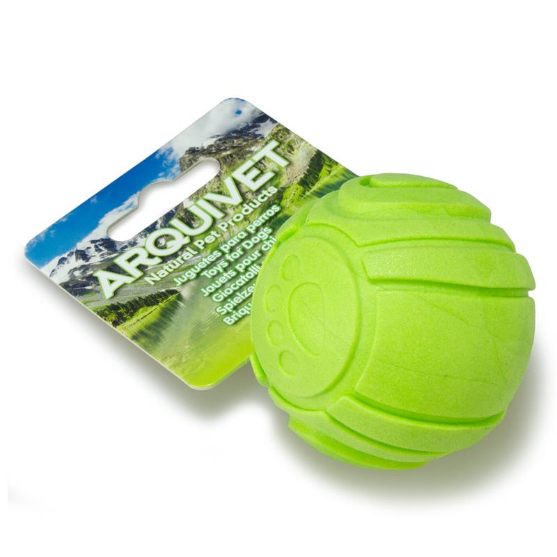 Bola dental verde con huellas