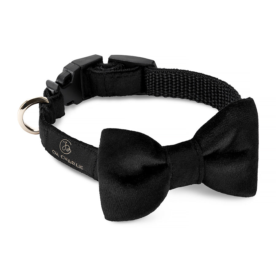 Oh Charlie Glam Black Bow Tie Necklace