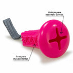Cepillo dental rosa con tirador