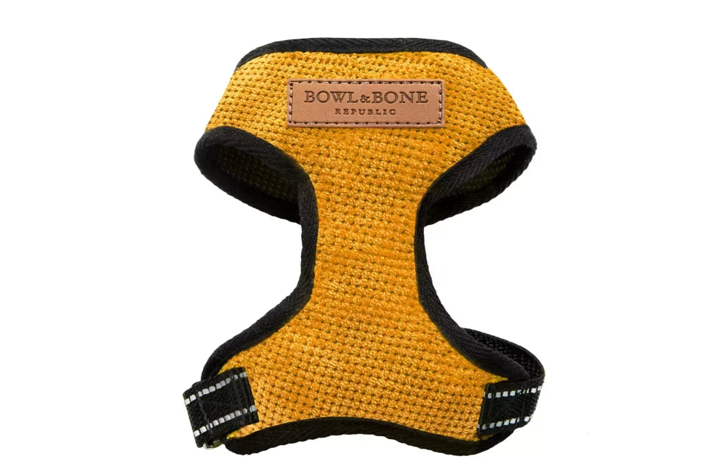 Dog harness CANDY yellow Bowl and Bone