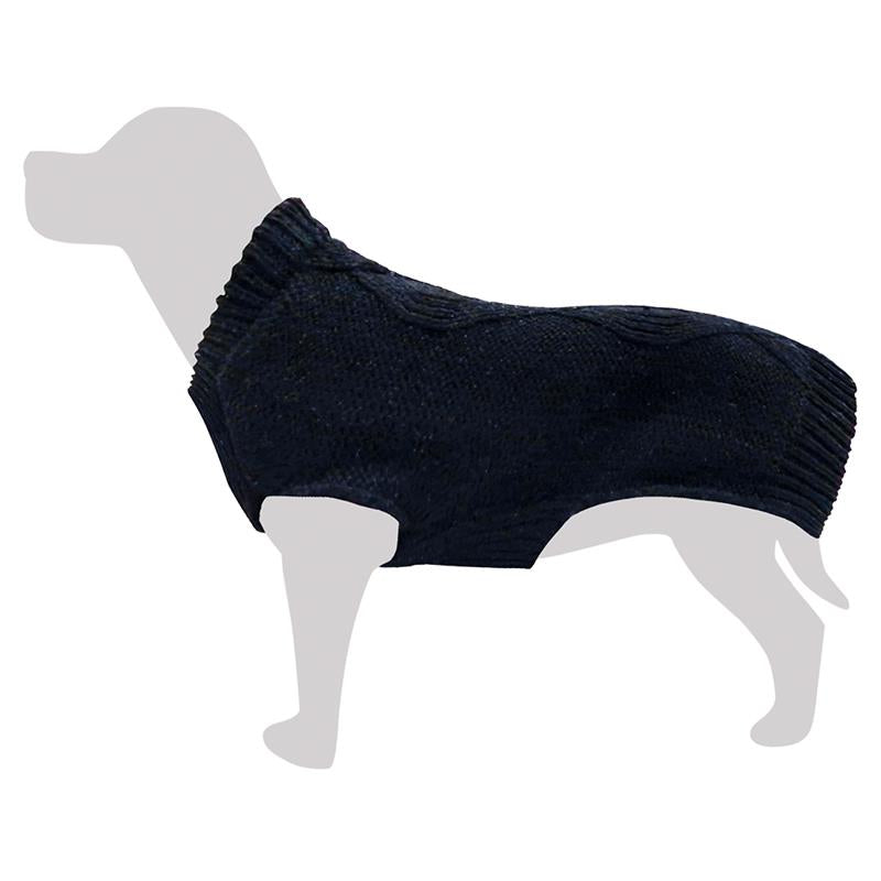 Schwarzer Zopfstrickpullover Arquivet