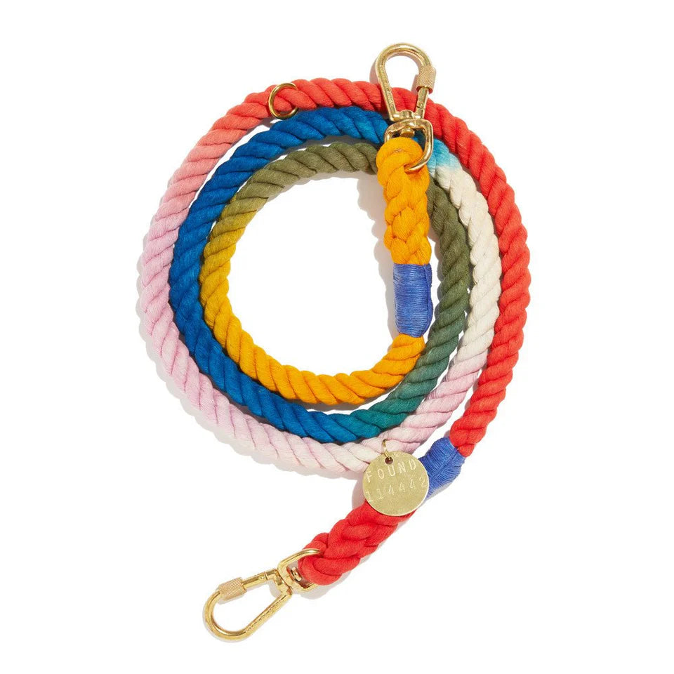 Laisse pour chiens en corde de coton Henri Ombre, réglable | Found My Animal
