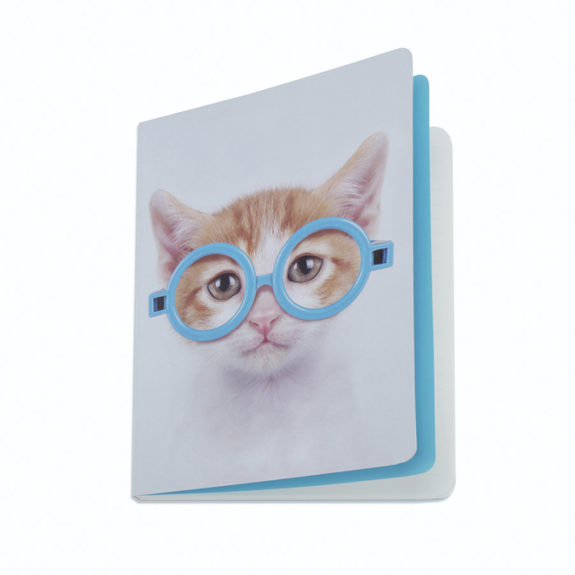 libreta gato con gafas